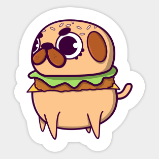 Pug Burger Sticker